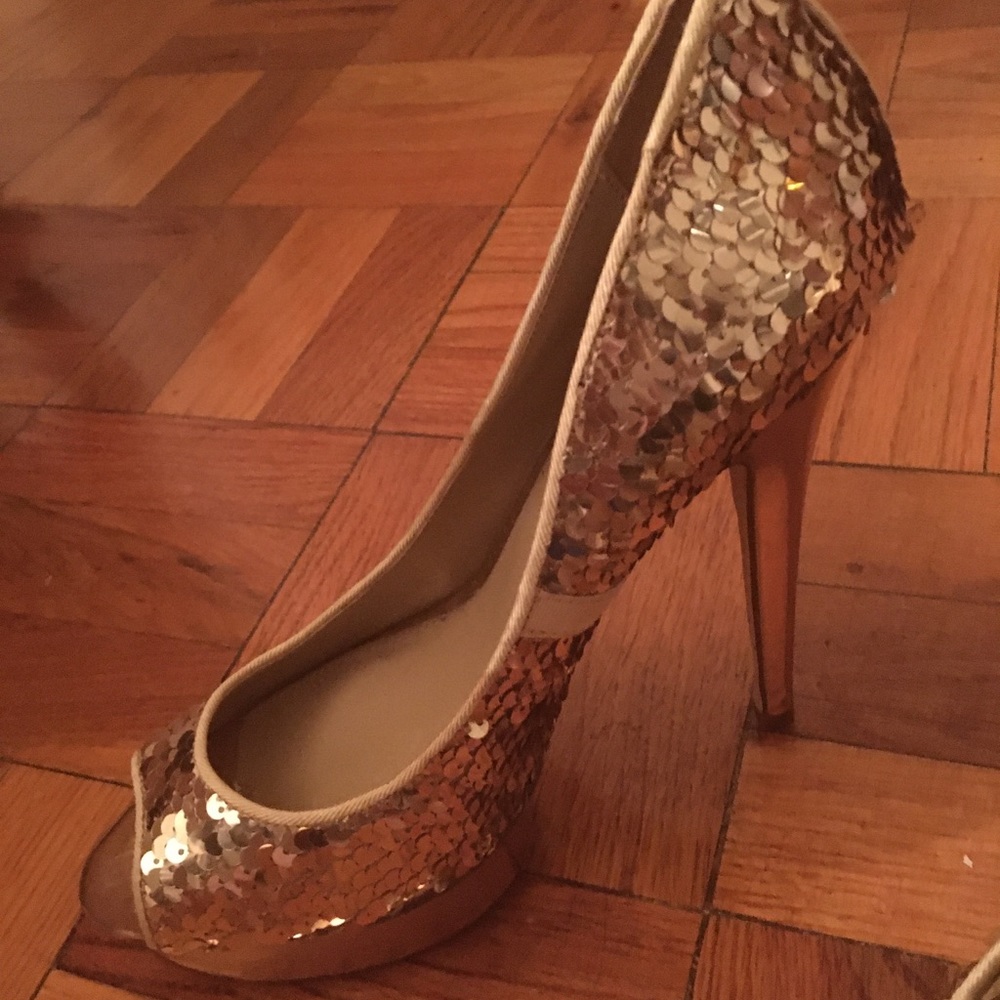 NWOB Aldo glitter sequin stiletto platform heels